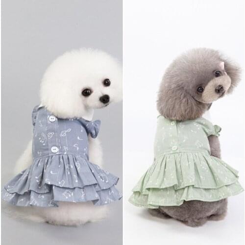 Puppy Summer Cotton Dress Pet Dog Clothes for Small Dogs Clothing Chihuahua Yorkshire Print Cool Costume Ropa Para Perros XS-XL