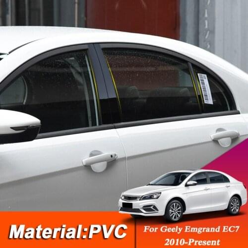 Car Styling PVC Sticker For Geely Emgrand EC7 2010-Present Car Window Trim Sticker Middle Column Stickers External Accessories