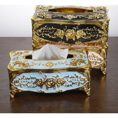 Universal Luxury European Paper Rack Acrylic Tissue Box Chic Napkin Case Holder Home Ktv Hotel Office Table Accessories