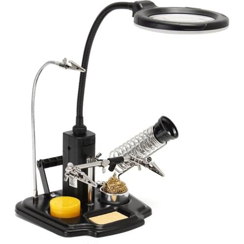 SN-396 Optical GlassMagnifying Glass Magnifier 25x(6D)+4X(12D) With LED Light For Soldering Solder RC Parts