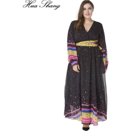 Women Summer V Neck Long Sleeve Chiffon Long Dress Sweet Lantern Sleeve Colorful Dot Print Belted Bohemian Beach Dress Plus Size