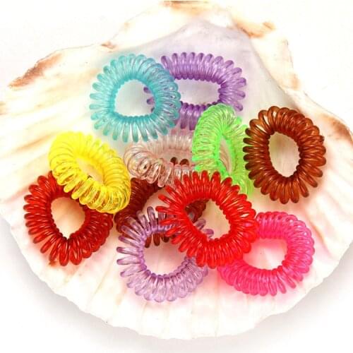 10pcs/lot Small Telephone Wire Hair Accessories Spiral Shape Hair Rope Christmas Gifts Elastic Hair Bands for Women