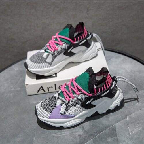 4 Colors Spring New Women Casual Sport Shoes Breathable Air Knit Mesh Comfortable Sneakers Girl Fashion Trainers Running Shoes