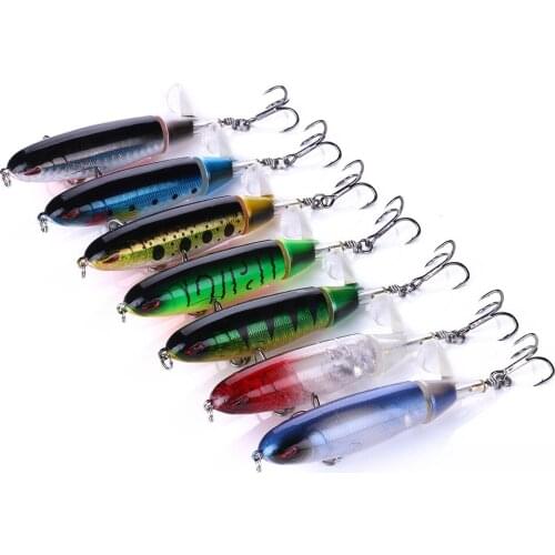 8pcs whopper plopper Minnow Fishing Lure 10cm 13g Bionic fish Topwater Rotating Tail artificial bait wobblers popper hard lure