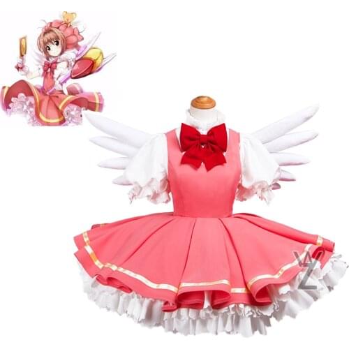 Cafiona New Halloween Card captor cosplay Sakura Cosplay Costume Kinomoto SAKURA cosplay dress