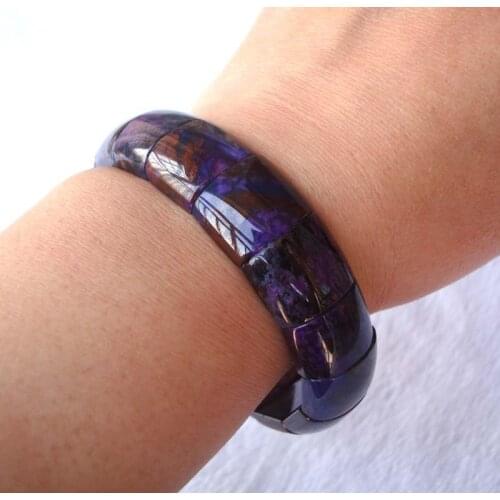 Free Shipping Natural Sugilite Long Arc-shape Beads Stretch Bracelet Women Jewelry Accessories Weddings Parties Gift
