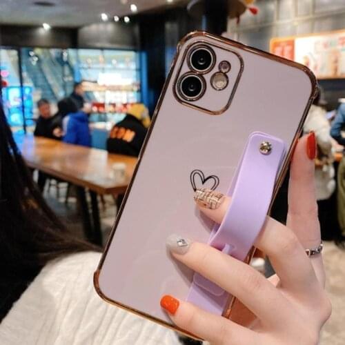 Phone Holder Case For iPhone 12 Pro Max with Soft TPU Wrist Strap Hold Case For iphone 12 For iphone mini 12 pro Back Cover