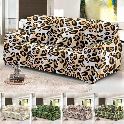 Geometric Leopard Print Stretch Cover For Sofa L Shape Combination 1/2/3/4-Seaters Universal Elastic Corner Slipcover Case