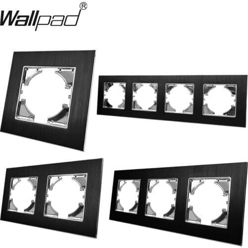 EU DIY Black Metal Frame for Module EU Standard Switch Socket Black Chrome Aluminum Frame Wallpad L6 Series
