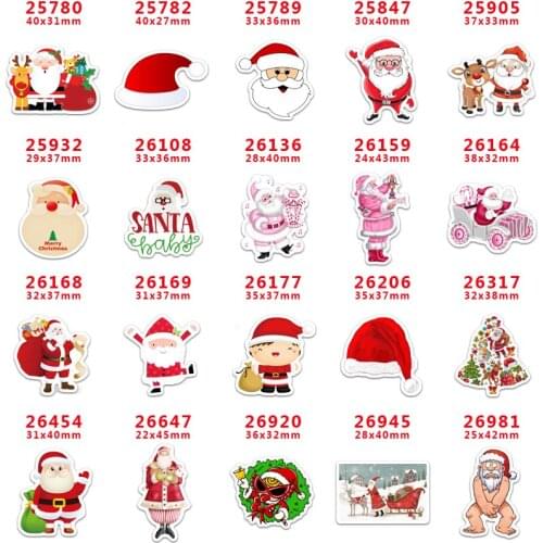 DIY Decoration Crafts Accessories Santa Claus Character Planar Resin 30PCS Per pr27020