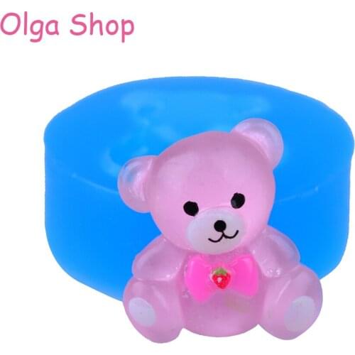 DYL428 25.2mm Bear Silicone Mold - Animal Mold Cake Decoration Fondant Craft Gum Paste, Cookie Biscuit, Resin Jewelry, Food Safe