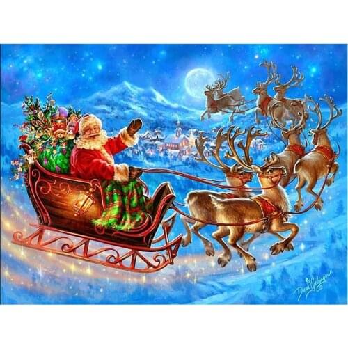 Daimond painting Full Square Christmas diamond painting full square Embroidery Santa Claus Cartoon Picture Of Rhinestone