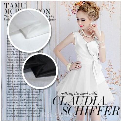 LEO&LIN 100% Pure Silk Organza Tulle Skeleton Clothes Handmade Boutique Fabric width Black/White 50cm