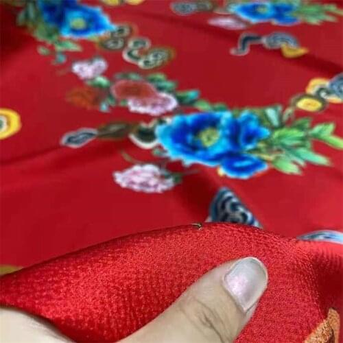 Fashionable Mulberry Silk Fabric Customized 23 Mumi Stretch Pearl Satin Clothing Custom-made Dress Red Silk Fabric