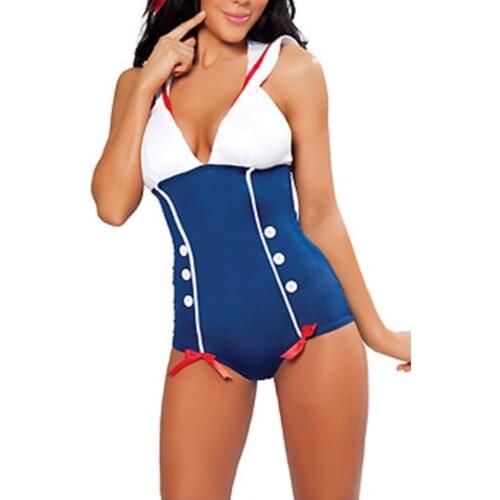 Sailor Suit Navy Suit Halloween Temptation Uniform Ccosplay Party BLUE For Female