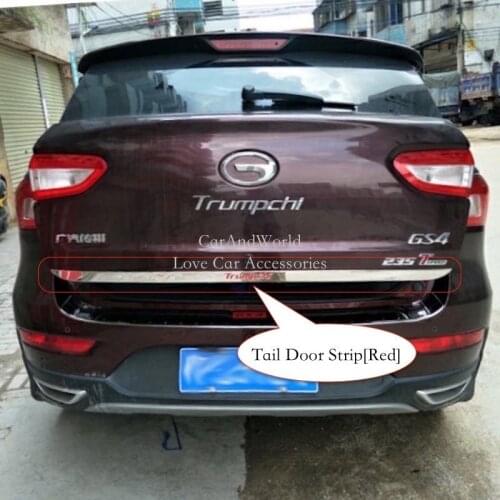 For Trumpchi GS4 2015-2018 Stainless Steel Rear Guard Bumper Strips Tail Door Trims Garnish Frame Cover Car Exterior Accessories