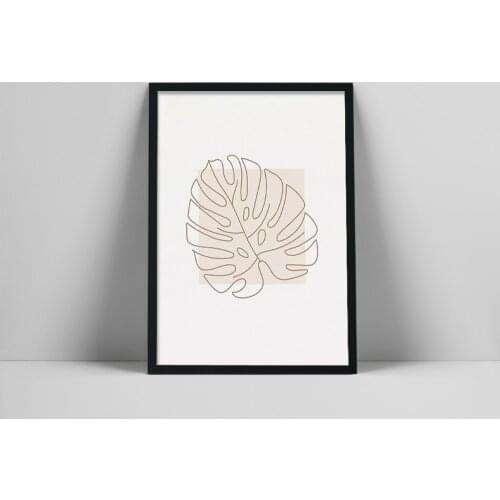 Neutral Monstera Art Print | Minimal Botanical Poster | Tropical Wall Art | Modern Plant Poster | Scandinavian ne Art | Wa| Nara
