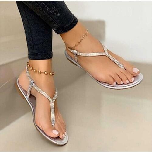 2021 New Fashion Ladies Shoes Summer Womens Sandals Rhinestone Bottom Female Clip Toe Shoes Women Sandals