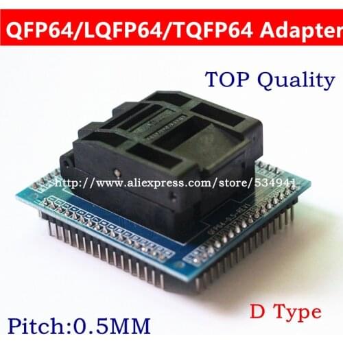 Free shipping QFP64 TQFP64 LQFP64 socket adapter IC test socket burning 0.5m programmer STM32 QFP64 socket