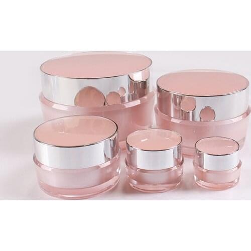 2g-100g Empty Eye Face Cream Jar Body Lotion Packaging Bottle Travel Acrylic Pink Cosmetic Container Makeup Emulsion Sub-bottle