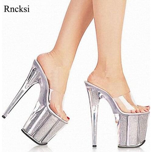 Rncksi New Women 20CM Super High Heel Platforms Pole Dance/Performance/Model Shoes, New Wedding Slippers Shoes