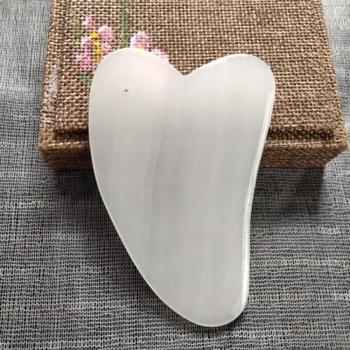 2pc Afghan White Jade Gouache Scraper Face Body Meridian Scraping Acupuncture Therapy Lifting Detox Beauty Gua Sha Massage Tools