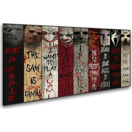 Horror Movie Skull Head Puppet Style Diamonds painting 5D Full Square diamond embroidery Halloween Mosaic Cross Stitch Kits Gift