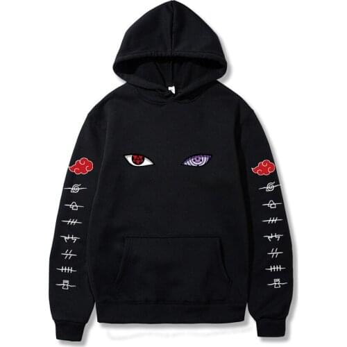 Japanese Anime Naruto Akatsuki Print Hoodies Harajuku Sweatshirt Streetwear Men Women Fashion Hip Hop Pullover Autumn Sudaderas