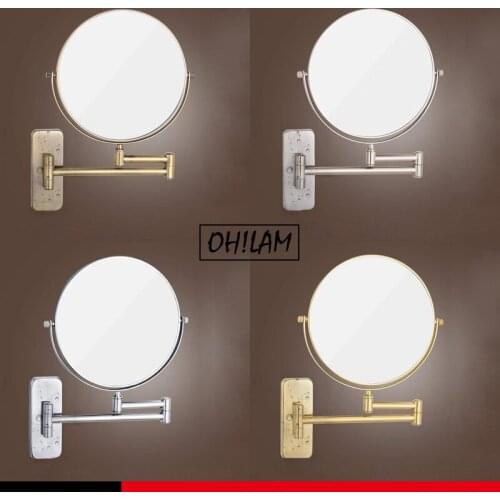 Makeup Mirrors With 1X 5X Magnification 8-Inch Double Sided Wall Mount Adjustable Folding Cosmetic Bathrrom Vanity Mirror