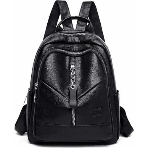 2019 Female Backpack Mochilas Sac A Dos Rucksack For Girls Women Leather Backpacks High Quality Vintage Bagpack Back Pack Ladies