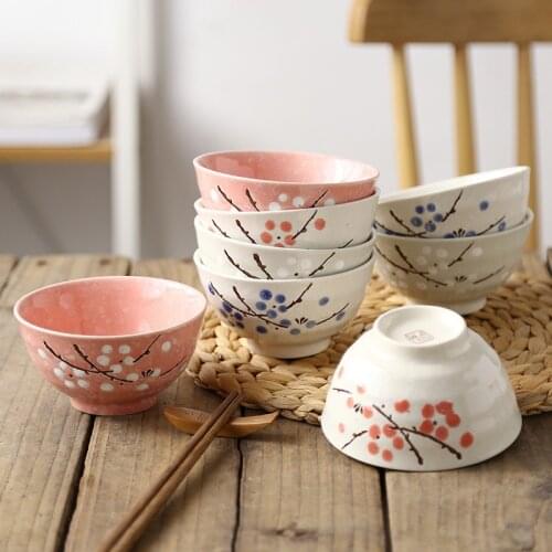 1pc Underglaze Japanese Style Ceramic Bowl Creative Home Child Rice Bowl Salad Bowl