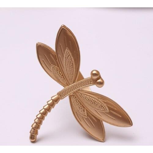 12PCS/gold and silver metal dragonfly napkin ring table top decoration for family gathering, reception, wedding banquet