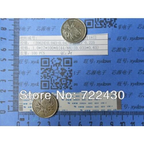 17PIN, spacing of 1.0MM, 100mm FFC TYPE A ,FFC/TTL flat line, soft wire, Flexible Flat Cable ROHS