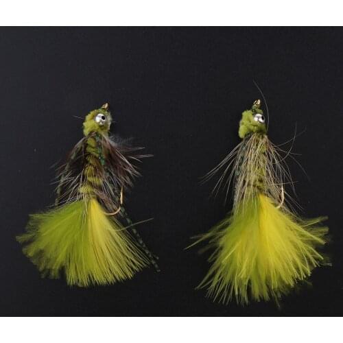 2Pcs Fly Fishing Flies Nymphs Streamers Fit For Bass Fishing Salmon Flies