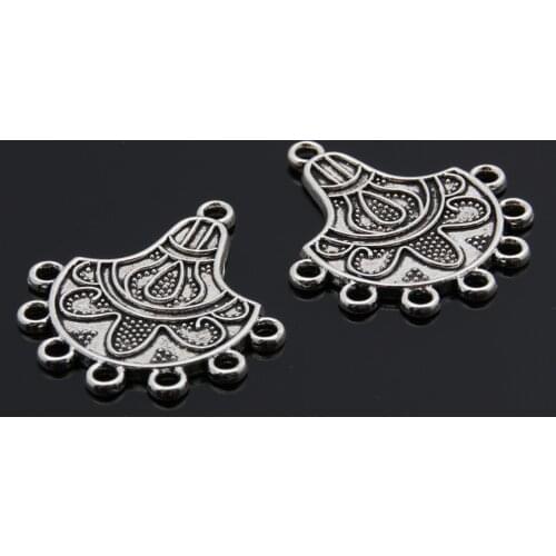 20pcs Silver Color One sided Chandelier Charms Connector Pendant Jewelry Making DIY Handmade Craft Accessories Wholesale A3428