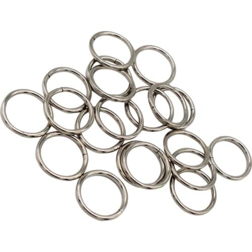 20pcs 20mm Metal O Ring Non Welded for Ribbon Webbing Belt Buckle Bag Silver