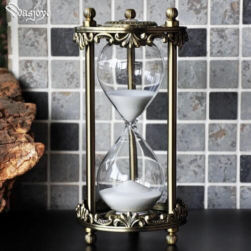 30 min rhinestone Vintage Gold Hourglass sand timer Rose Relief Desktop Decortion Christmas Valentines Day Boyfriend gift