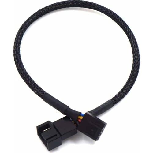 4 Pin PWM Fan Adapter Cable Sleeved Braided Adapter Splitter Cables 60cm/80cm Computer PC Fan Power Extension Cable Converter