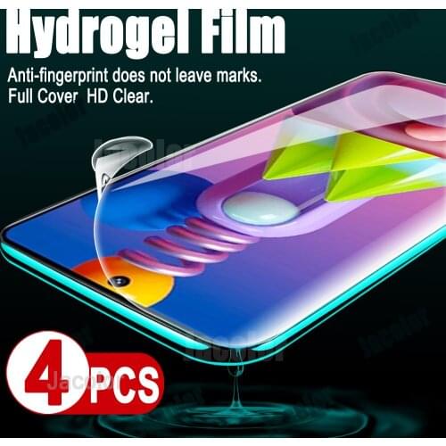 4PCS Water Gel Soft Film For Samsung Galaxy M51 M42 M40 M31s M31 M30s M21 M11 Screen Protector Hydrogel Film HD Not Safety Glass