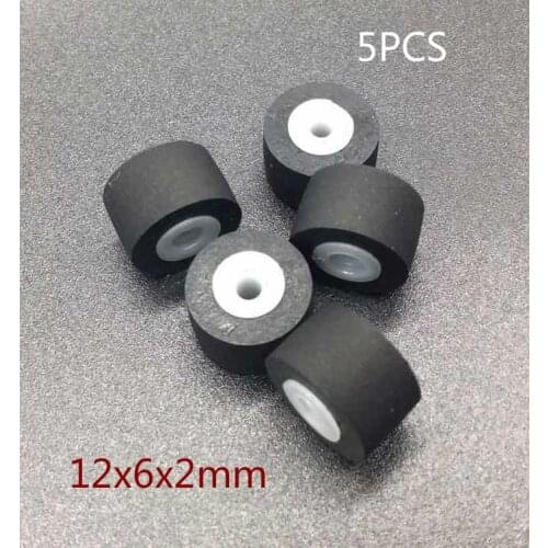 5pcs 12mmx6x2 retractor press wheel belt pulley rubber audio pressure recorder cassette deck pinch roller tape Stereo player