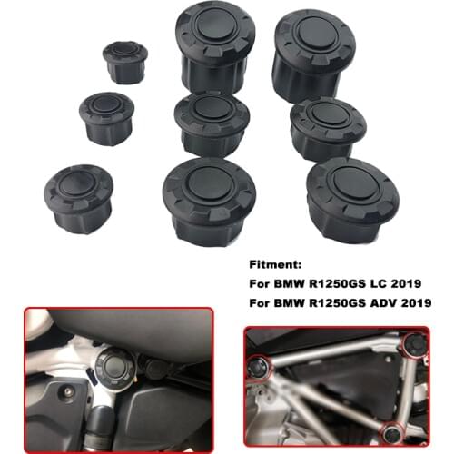 9PCS R1250GS Frame Hole Cover Caps Plug Decor For BMW R 1250GS R 1250 GS R1250GS LC Adventure ADV R1250GSA 2019 20 Frame Cap Set