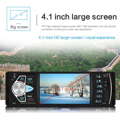 Car Radio 1Din 4022D 4.1 Inch 1 Stereo Audio Player Bluetooth Autoradio Recorder Support Rearview Camera Steering Wheel Contral