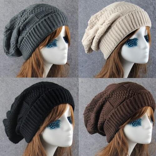 Brand European Style Elegant Hat Winter Fall Beanies Knitted winter Hats For Men and Woman Fashion Oversized Slouch Cap gorras