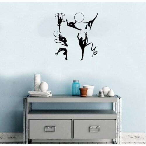 Rhythmic Gymnastics Wall Stickers Home Decoration For Exercise Room School Logo Sport Girl Vinyl Wall Decals DW9186
