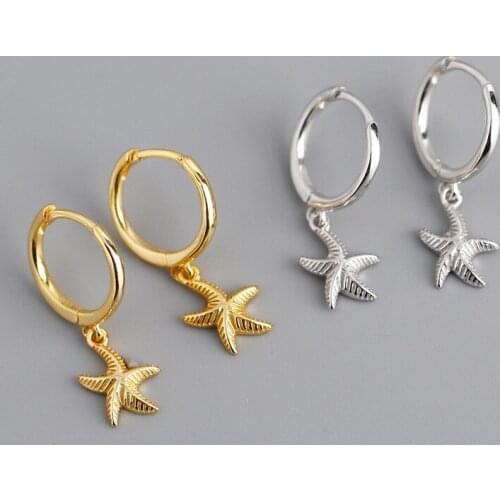 Personality Fashion Gold Plated Starfish Earbuckle Elegant and Exquisite Girl Earbuckle Street Womens Fashion Jewelry