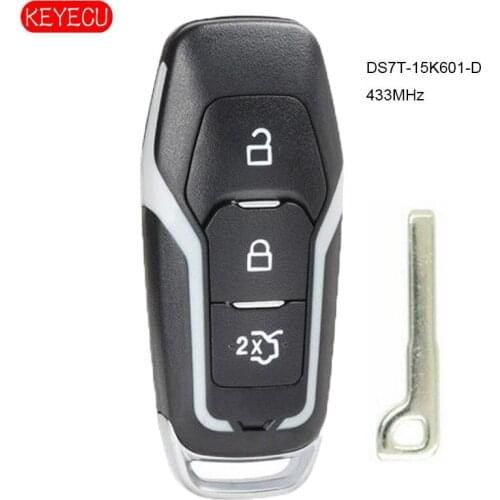 KEYECU Smart Remote Car Key ASK 433MHz HITAG PRO Chip for Ford Mondeo Edge S-Max Galaxy 2014 2015 2017 2018 FCC: DS7T-15K601-D