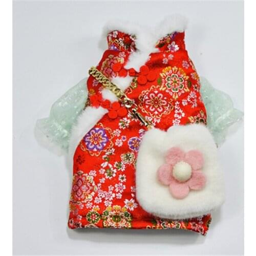 Chinese New Year Pet Clothes Dog Coat Outfit Cat Puppy Small Dog Costume Tang Suit Cheongsam Chihuahua Yorkie Poodle Clothing