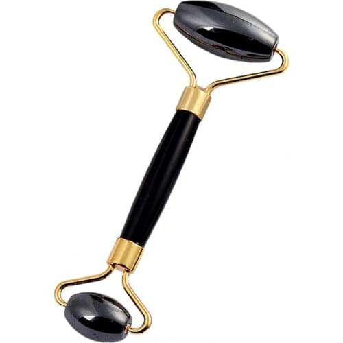 Massage Roller V-Shaped Reduce Wrinkles Hematite Double-Head Facial Massage Roller for Unisex