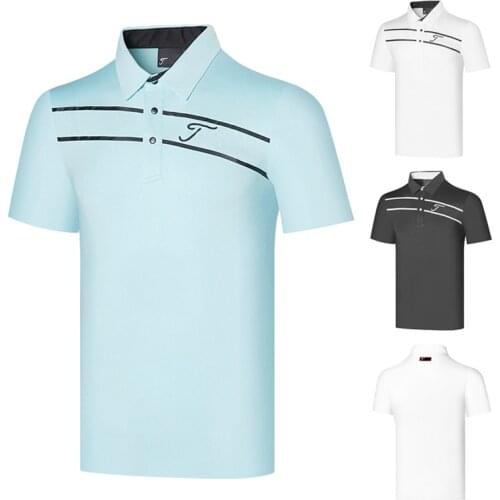 Golf Clothing Mens Short-Sleeved Sports and Leisure Quick-Drying Wicking Shirt PoloT-Shirt Fashion Training Suit Lapel