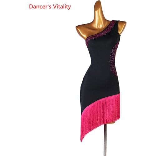 Latin Dance Dress Diamond Tassel Long Skirt Backless Performance Clothes High-End Custom Female Child Adult Competition Clothing